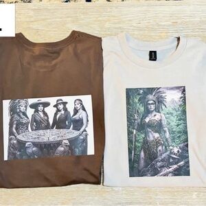 Brown and Cream Graphic T-Shirts